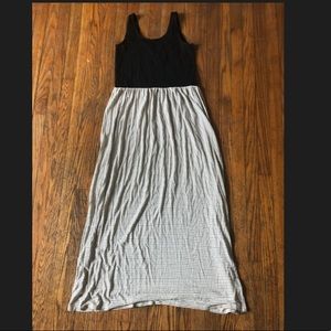 Philosophy Black and White Striped Colorblock Maxi